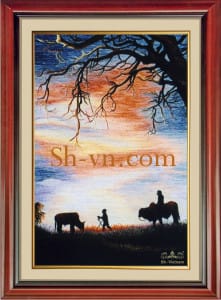 乡村风景画手工刺绣＝可愛的故鄉　2103＝SHVN 2103 - 50cm x 70cm. (2)